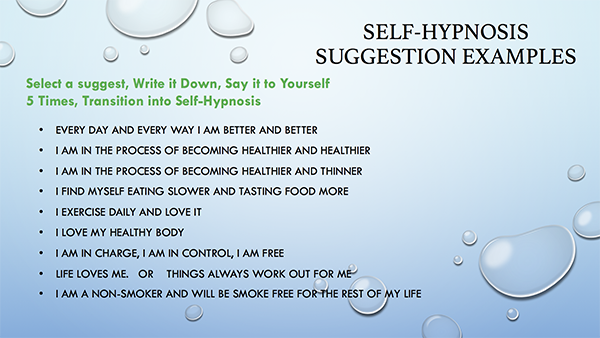 Self Hypnosis Suggestions Examples